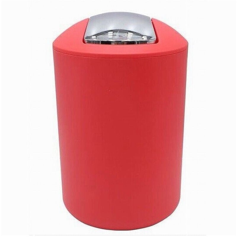 foto del prodotto trade shop traesio cleafe pattumiera cestino secchio rifiuti gettacarte accessorio da bagno rosso 69946 