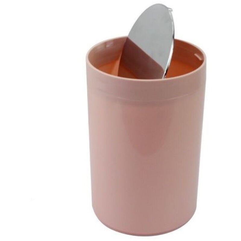foto del prodotto trade shop traesio cleafe pattumiera cestino secchio rifiuti rosa accessorio bagno coperchio basculante 79873 