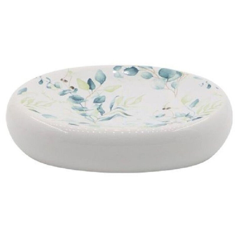 foto del prodotto trade shop traesio cleafe piattino per sapone decorato fiori foglie porta saponetta accessorio bagno 87051 
