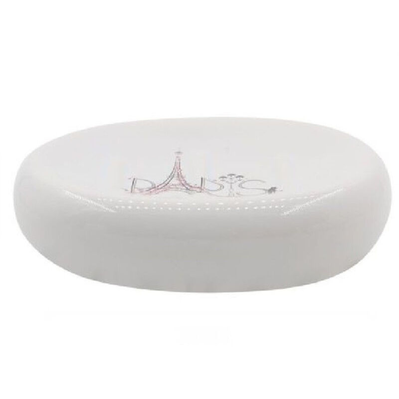 foto del prodotto trade shop traesio cleafe piattino per sapone decorato scritta paris porta saponetta accessori bagno 87037 