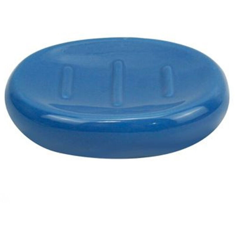 foto del prodotto trade shop traesio cleafe piattino per sapone in ceramica blu portasaponetta moderno accessori bagno 79258 