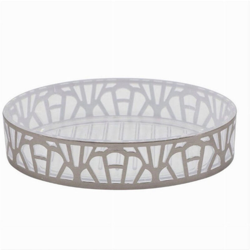 foto del prodotto trade shop traesio cleafe piattino porta sapone saponetta accessorio bagno argento stile contemporaneo 59102 