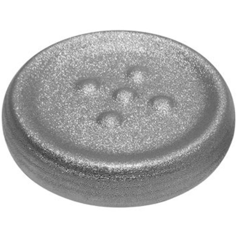 foto del prodotto trade shop traesio cleafe piattino porta sapone saponetta argento rigato accessorio arredo per bagno 59940 