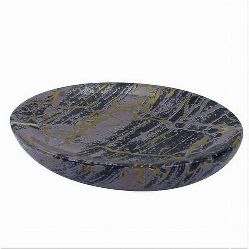 foto del prodotto trade shop traesio cleafe piatto piattino porta sapone arredo da bagno effetto marmorizzato nero oro 59893 