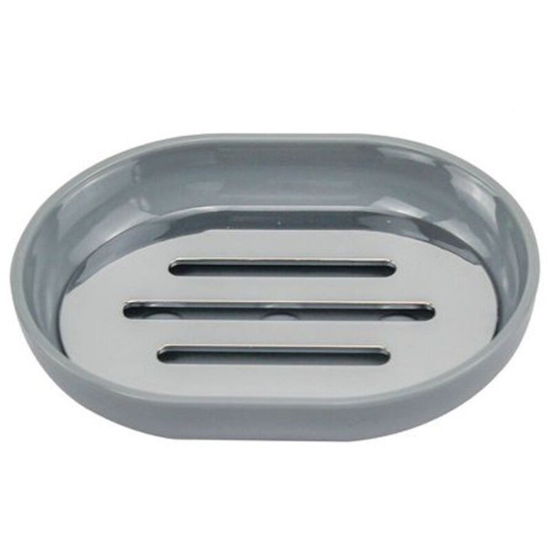 foto del prodotto trade shop traesio cleafe piatto piattino portasapone saponetta grigio chiaro accessori arredo bagno 69472 