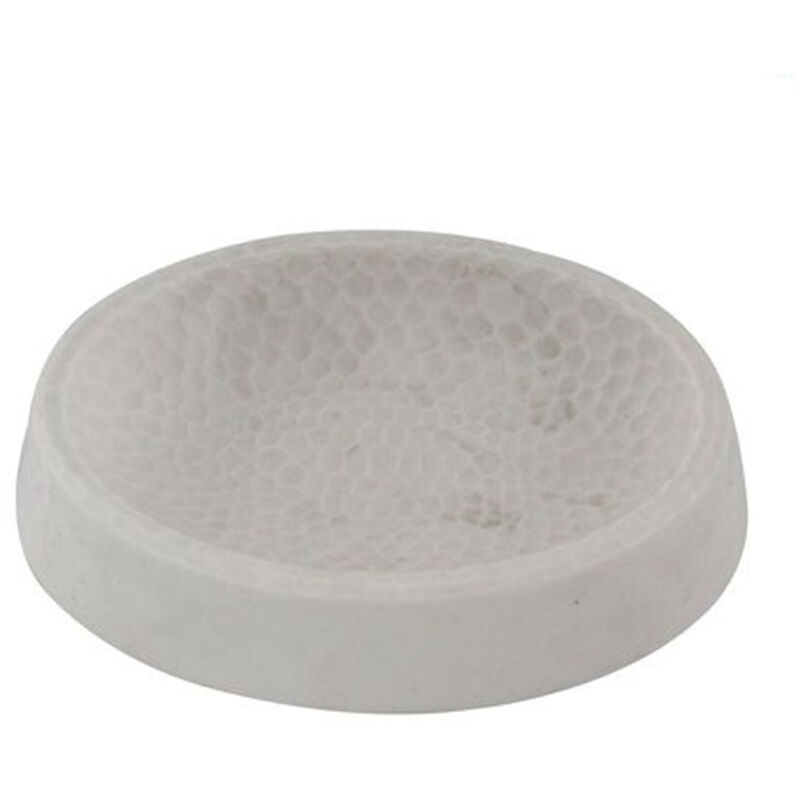 foto del prodotto trade shop traesio cleafe piatto porta sapone piattino saponetta bianco lavorato accessorio arredo bagno 10437 