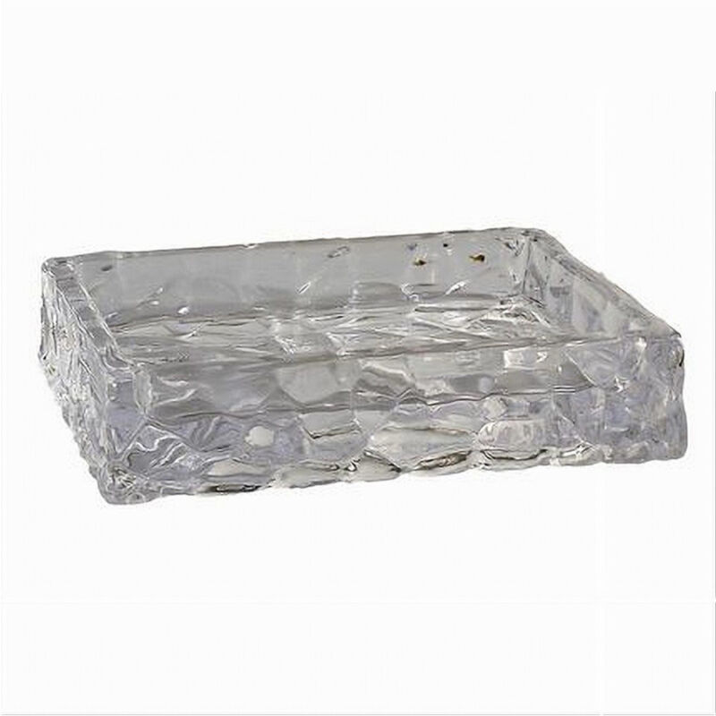 foto del prodotto trade shop traesio cleafe piatto porta sapone saponetta vetro trasperente effetto sassi arredo bagno 10364 