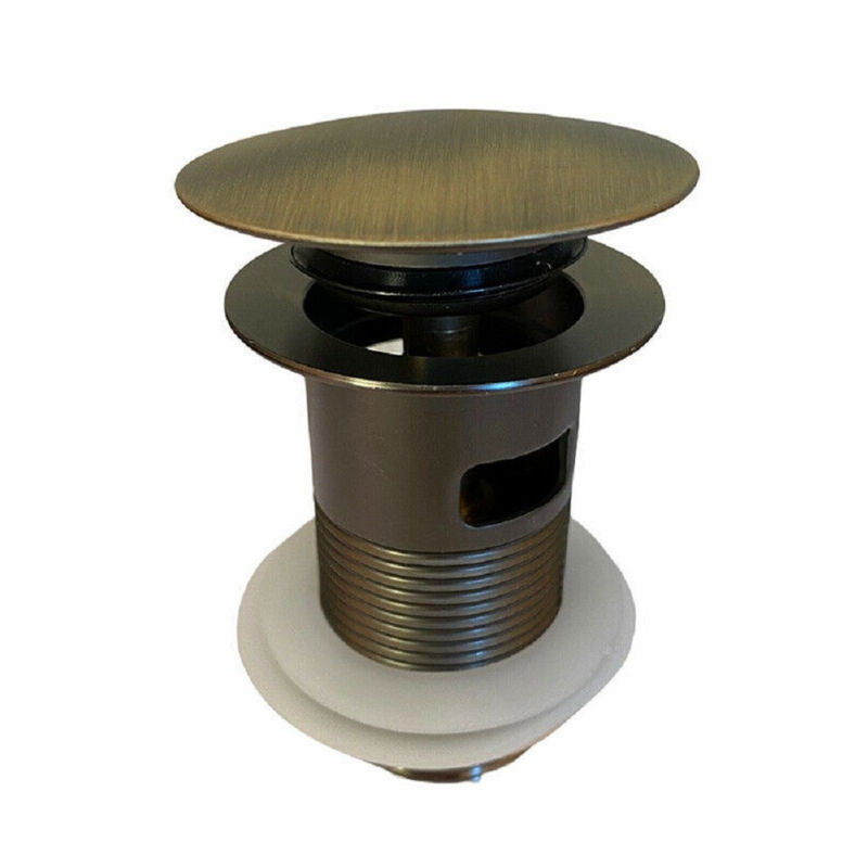 foto del prodotto trade shop traesio cleafe piletta di scarico universale 1 4 lavandino pop up tappo pressione bronzo 59604 