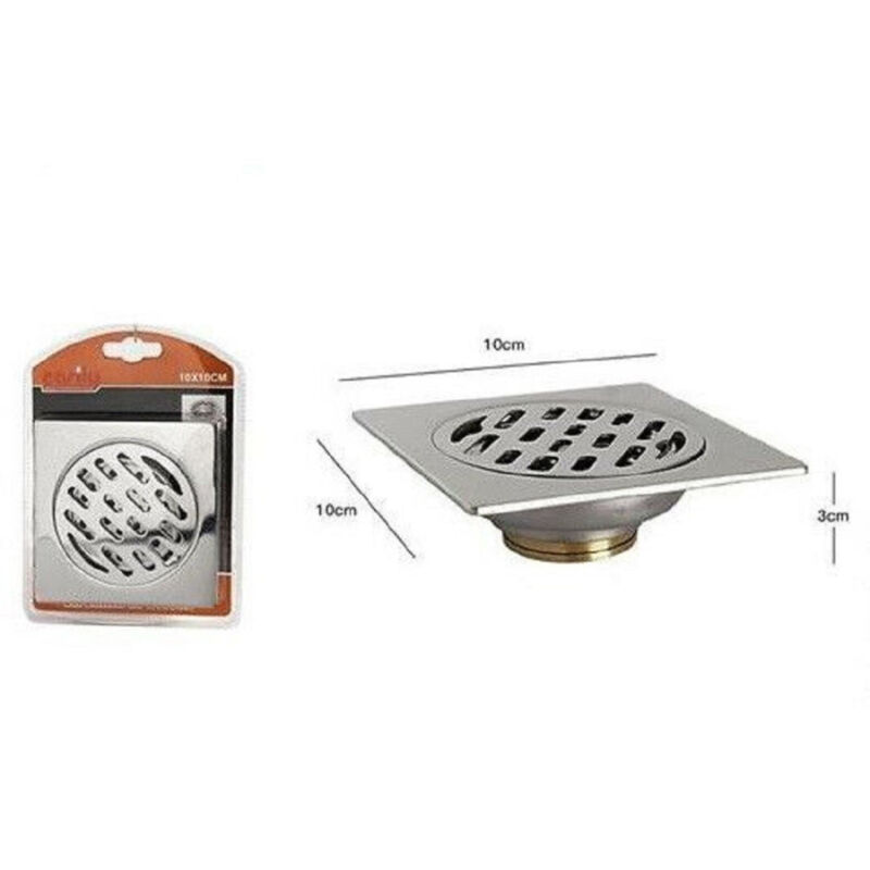 foto del prodotto trade shop traesio cleafe piletta per doccia a pavimento sifonata in ottone 10 x 10 cm bagno tappo 