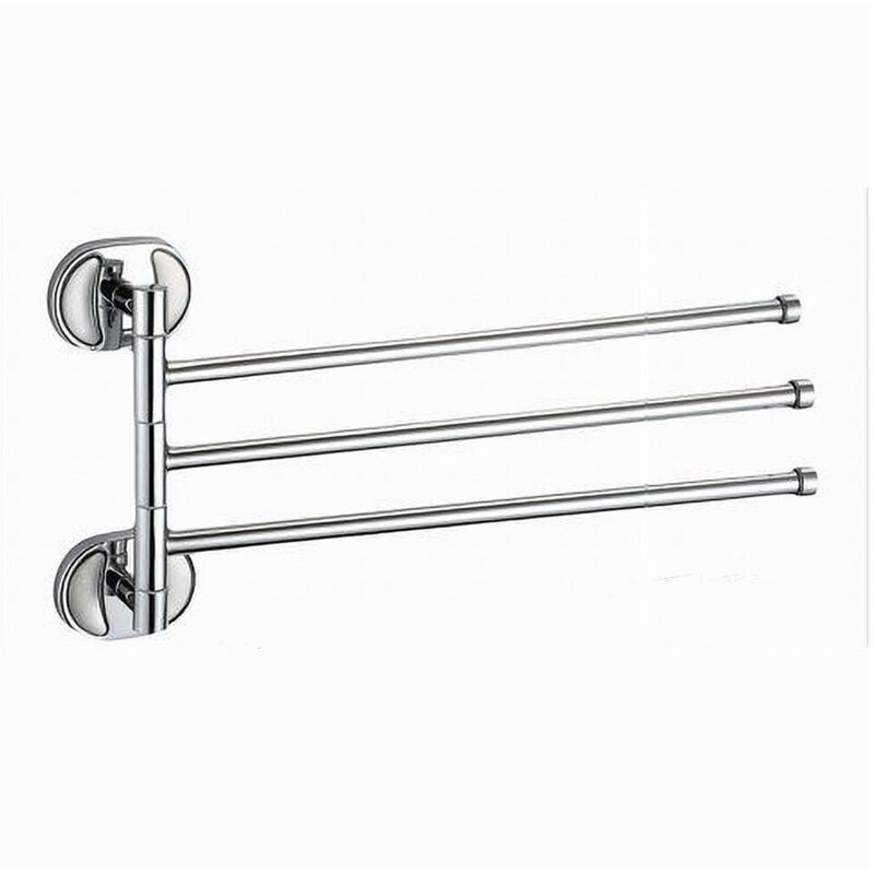 foto del prodotto trade shop traesio - cleafe - porta asciugamani 3 bracci fissaggio a parete bagno acciaio cromato oval 52003 -