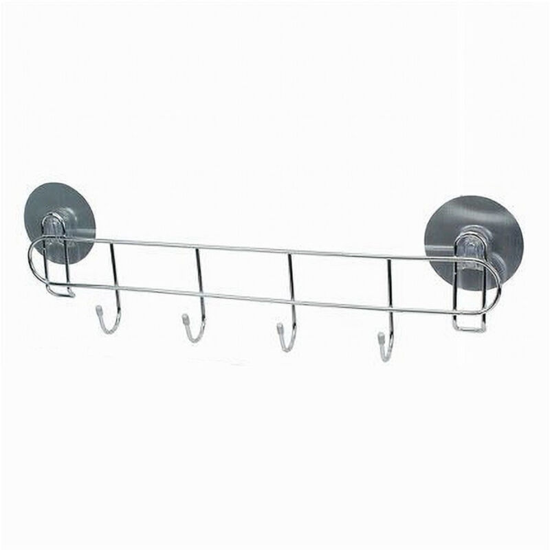 foto del prodotto trade shop traesio cleafe porta asciugamani con 4 ganci montaggio a parete con biadesivo bagno casa 79847 