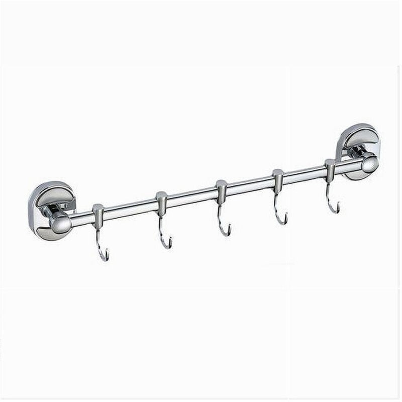 foto del prodotto trade shop traesio - cleafe - porta asciugamani maniglia appendino 5 ganci fissaggio a parete bagno oval 52006 -