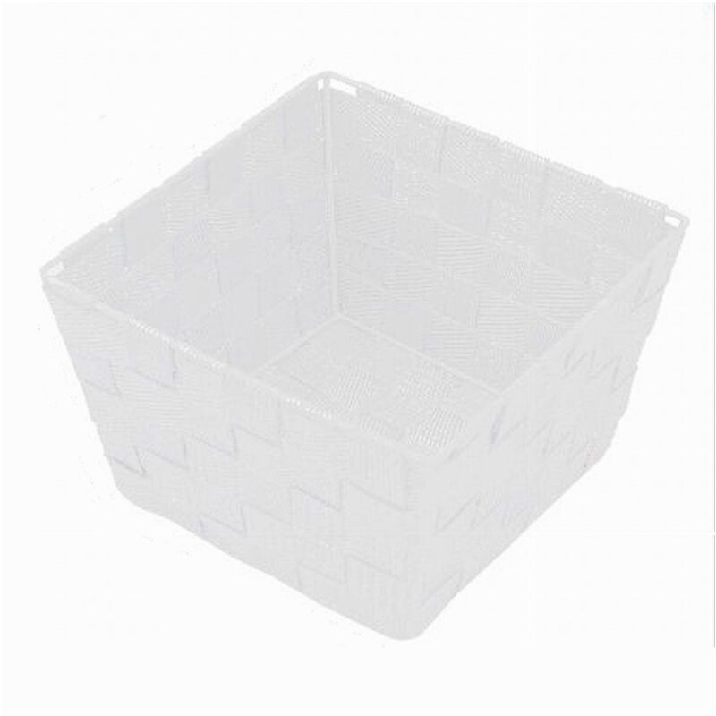 foto del prodotto trade shop traesio cleafe porta oggetti in tessuto multiuso organizer bagno cucina bianco 20x20x13cm 79120 