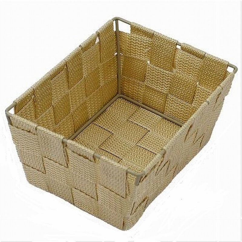 foto del prodotto trade shop traesio cleafe porta oggetti multiuso organizer bagno camera cucina tessuto beige 19x14x9cm 79009 