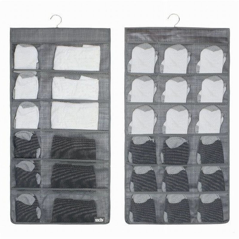 foto del prodotto trade shop traesio cleafe porta oggetti organizer a sospensione con 12 18 tasche tessuto 40 x 78 cm 69730 