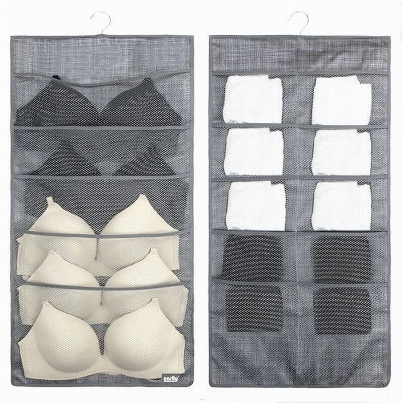 foto del prodotto trade shop traesio cleafe porta oggetti organizer a sospensione con 5 10 tasche in tessuto 40 x 78cm 69731 