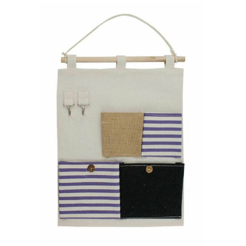 foto del prodotto trade shop traesio cleafe porta oggetti organizer appendere 4 tasche tessuto bagno camera multiuso 10480 