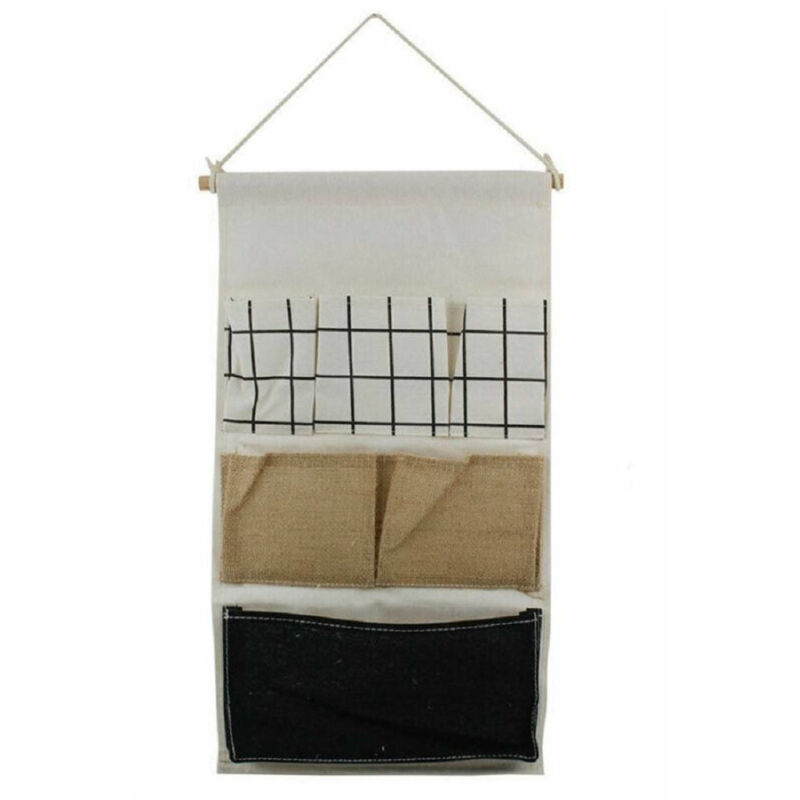 foto del prodotto trade shop traesio cleafe porta oggetti organizer appendere 6 tasche tessuto bagno camera multiuso 10479 