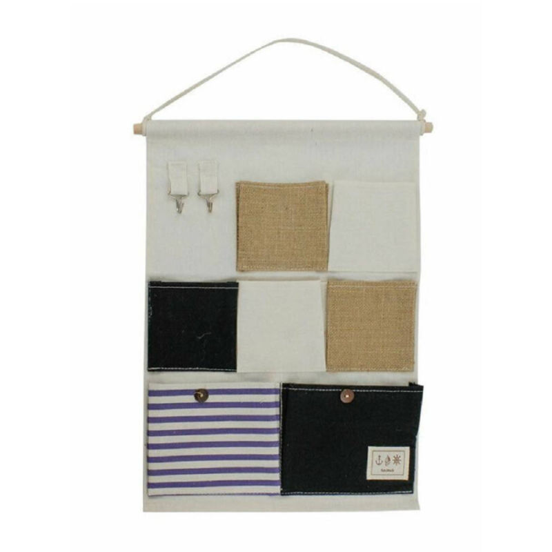 foto del prodotto trade shop traesio cleafe porta oggetti organizer appendere 7 tasche tessuto bagno camera multiuso 10481 