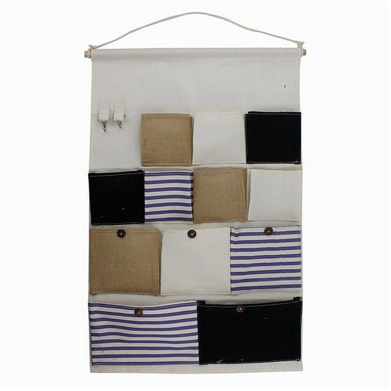 foto del prodotto trade shop traesio - cleafe - porta oggetti organizer da appendere 12 tasche in tessuto bagno camera 10482 -