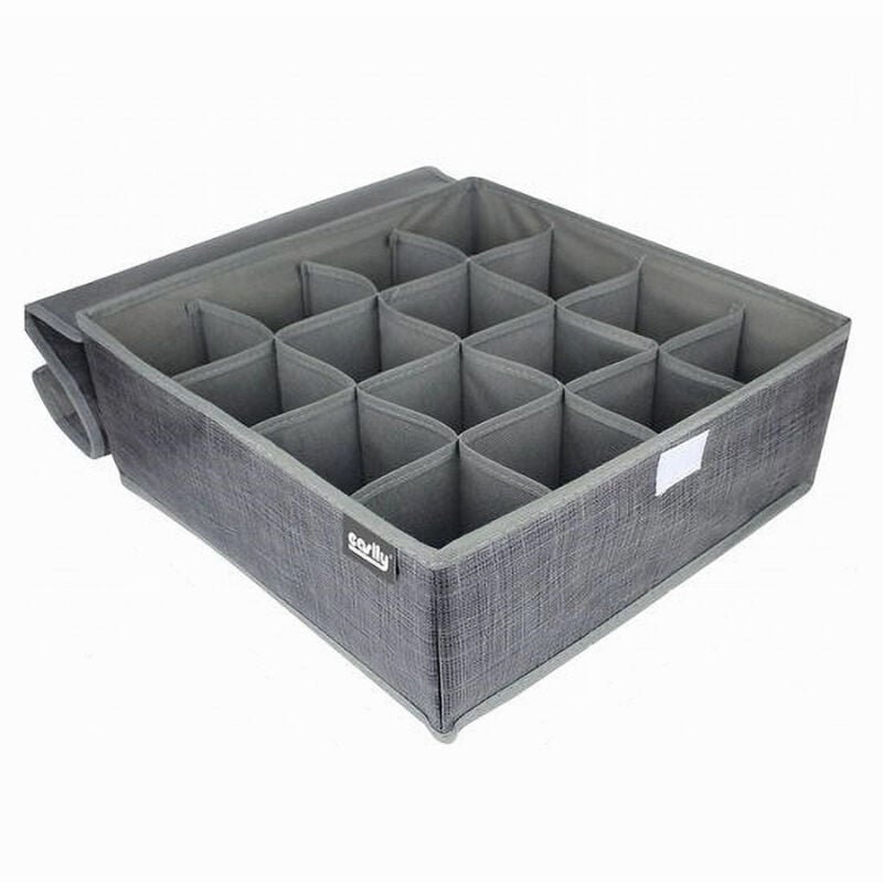 foto del prodotto trade shop traesio cleafe porta oggetti tessuto organizer contenitore biancheria 16 posti 32x32x12cm 69719 