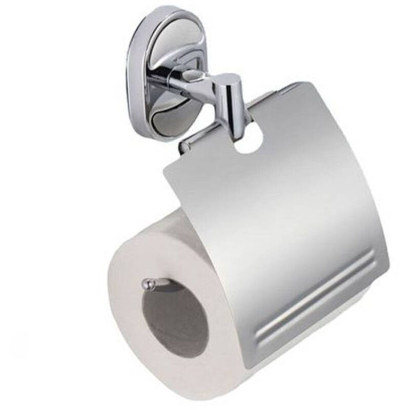 foto del prodotto trade shop traesio cleafe porta rotolo carta igienica con copertura fissaggio a parete bagno ovale 52012 