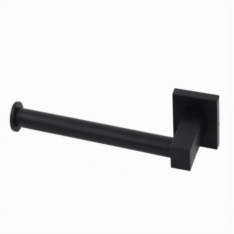 foto del prodotto trade shop traesio cleafe porta rotolo per carta igienica da muro in acciaio nero arredo per bagno 79982 