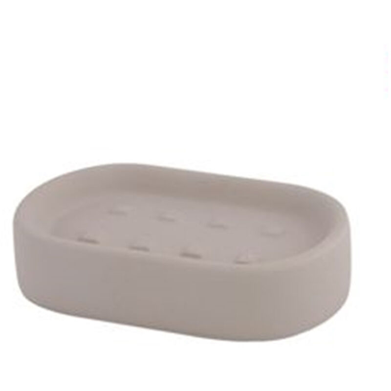 foto del prodotto trade shop traesio cleafe porta sapone piatto supporto saponetta accessorio arredo per bagno tortora 87815 