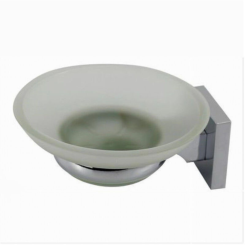 foto del prodotto trade shop traesio cleafe porta sapone saponetta con piattino vetro satinato parete bagno square 59185 
