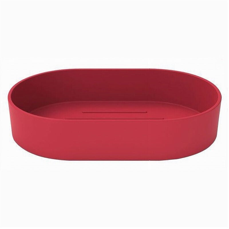 foto del prodotto trade shop traesio cleafe porta sapone saponetta da bagno in plastica accessorio arredo colore rosso 69939 