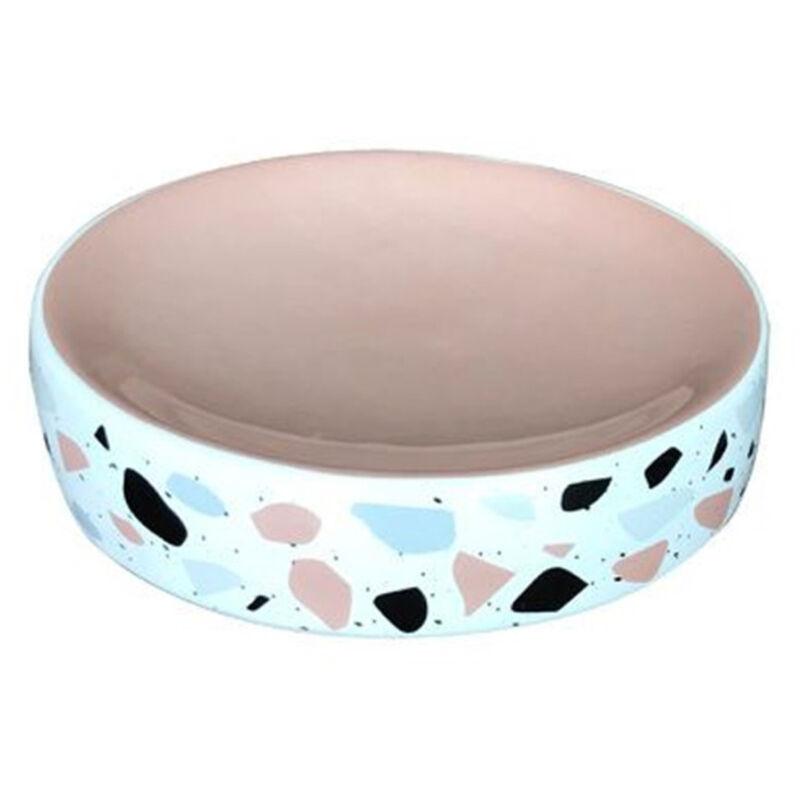 foto del prodotto trade shop traesio cleafe porta sapone saponetta graniglia bianco multicolore rosa accessorio bagno 59877 