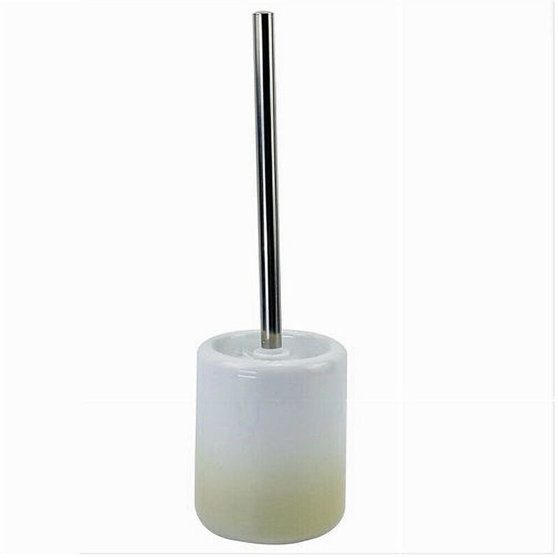 foto del prodotto trade shop traesio - cleafe - porta scopino arredo bagno wc toilette bianco giallo con scopino completo 59905 -