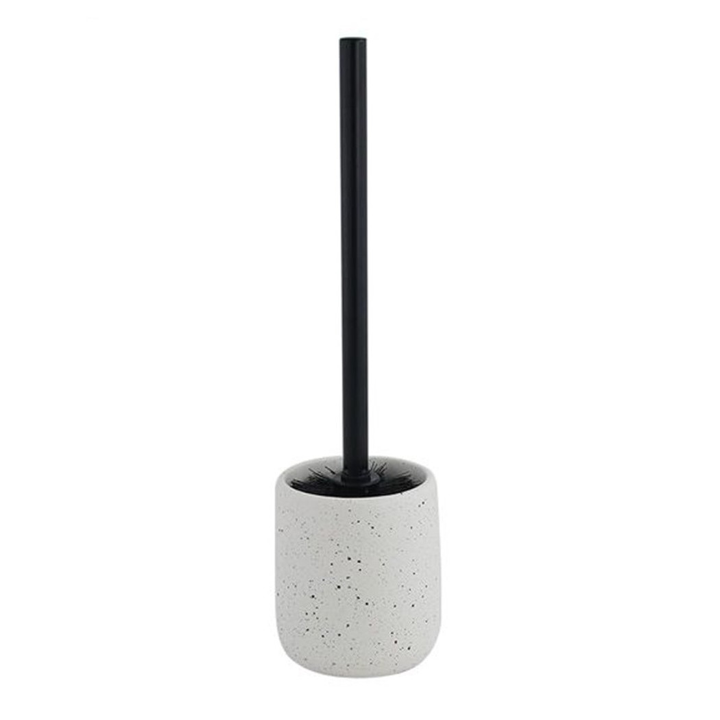 foto del prodotto trade shop traesio cleafe porta scopino con scopettino nero wc bagno ceramica bianco effetto pietra granito 87808 