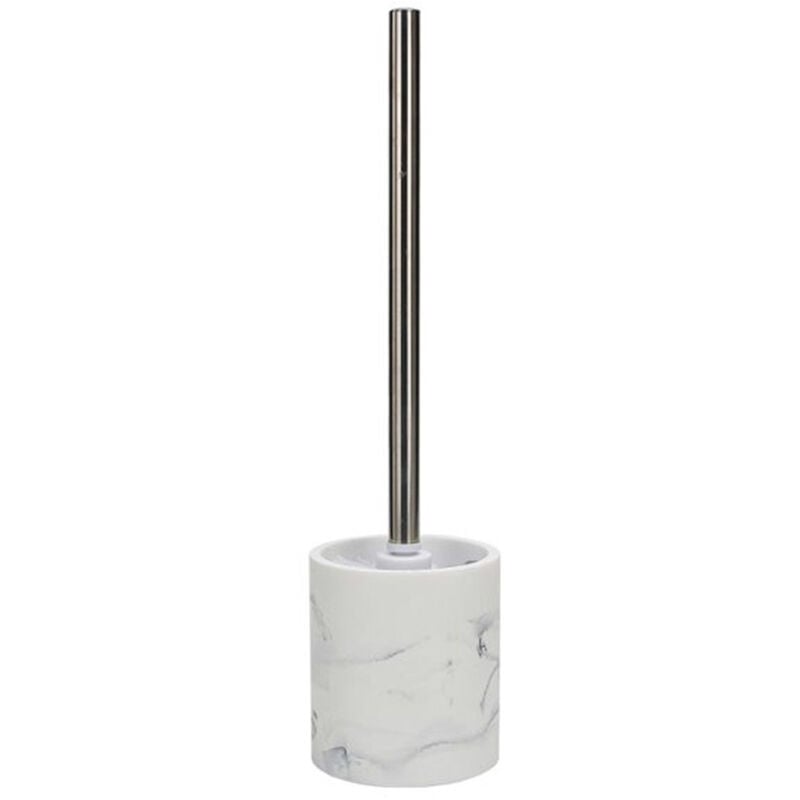 foto del prodotto trade shop traesio cleafe porta scopino con scopettino wc bagno effetto marmo bianco accessorio arredo 87832 