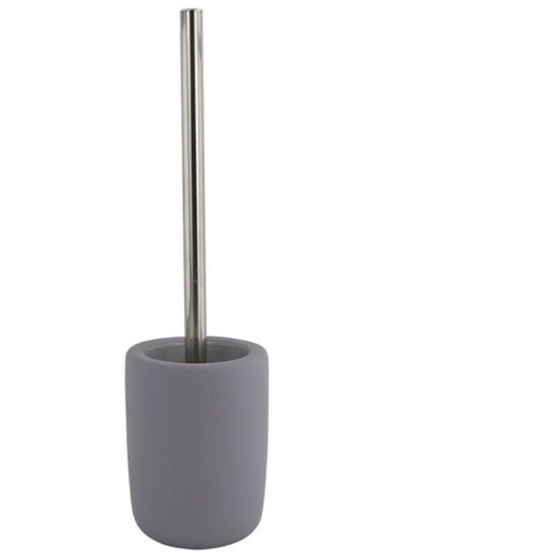 foto del prodotto trade shop traesio - cleafe - porta scopino con scopettino wc d'appoggio arredo accessorio bagno grigio 87812 -