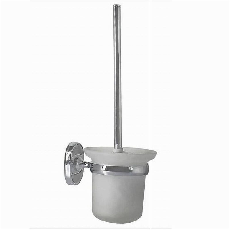 foto del prodotto trade shop traesio cleafe porta scopino wc completo vetro satinato fissaggio a parete bagno ovale 52017 