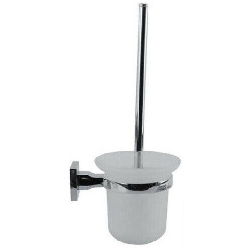 foto del prodotto trade shop traesio cleafe porta scopino wc completo vetro satinato fissaggio a parete bagno square 59193 