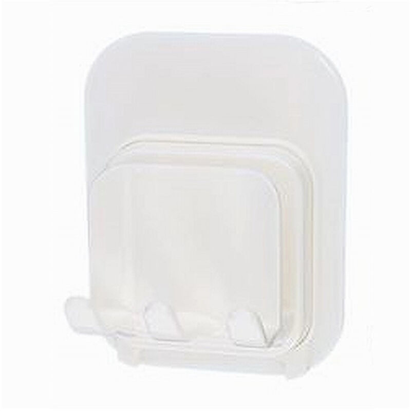 foto del prodotto trade shop traesio cleafe porta spazzolini adesivo doppi ganci multiuso supporto per bagno a parete 87360 