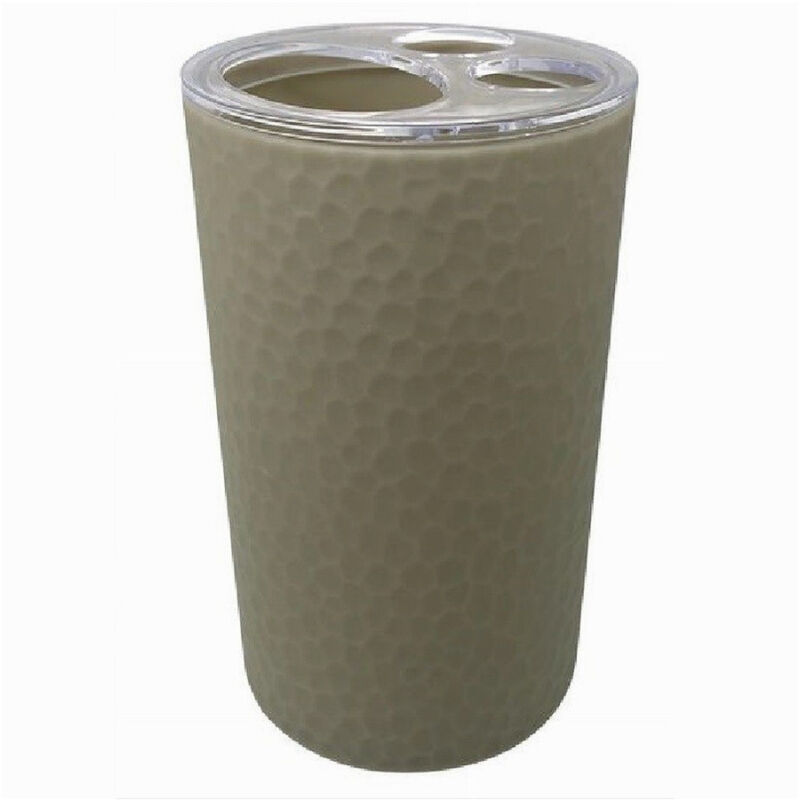 foto del prodotto trade shop traesio cleafe porta spazzolini bicchiere accessorio bagno beige 3 fori portaspazzolini 79178 