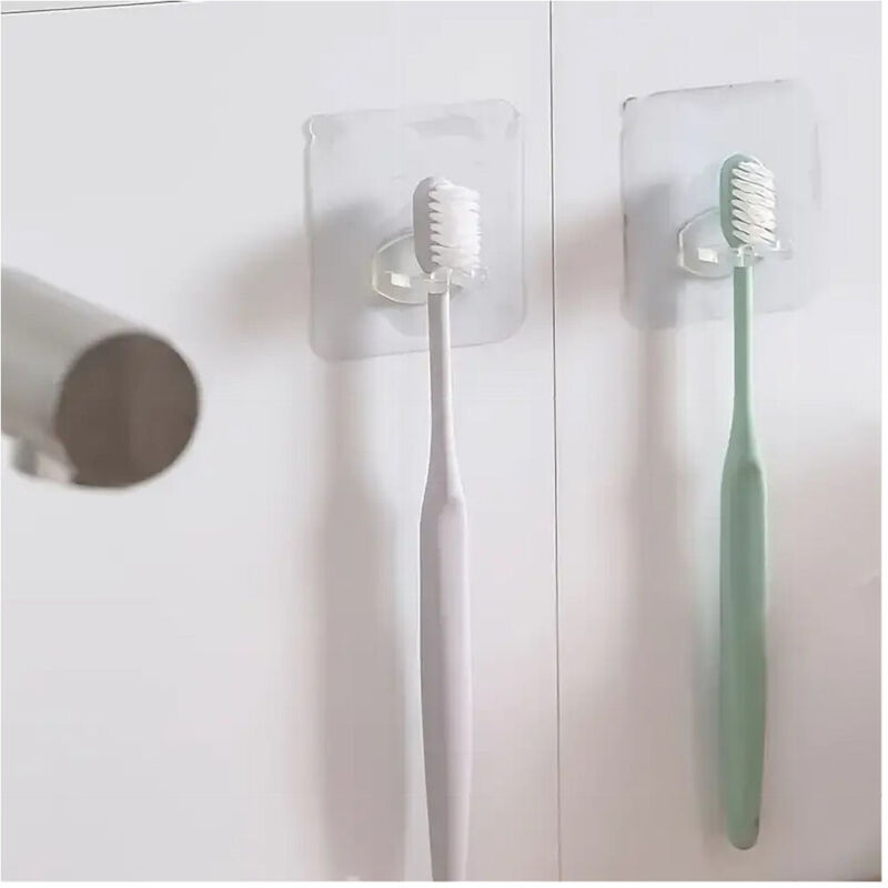 foto del prodotto trade shop traesio cleafe porta spazzolino da denti gancio autoadesivo trasparente da parete bagno 87751 