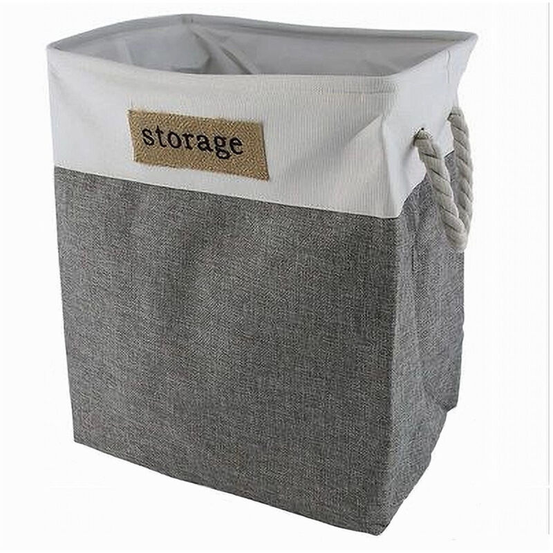 foto del prodotto trade shop traesio cleafe portabiancheria in tessuto manici sacca riporre vestiti sporchi 35x25x40cm 10627 