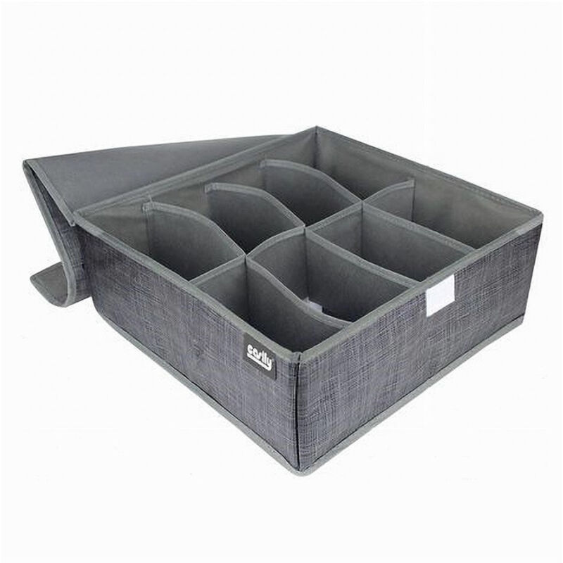 foto del prodotto trade shop traesio cleafe portaoggetti tessuto organizer contenitore biancheria 8 posti 32x32x12 cm 69717 