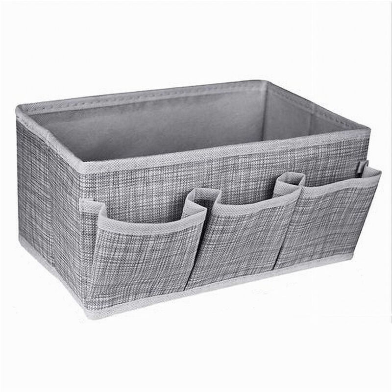 foto del prodotto trade shop traesio cleafe portaoggetti tessuto organizer contenitore box scatola 3 tasche 25x15x12cm 79419 
