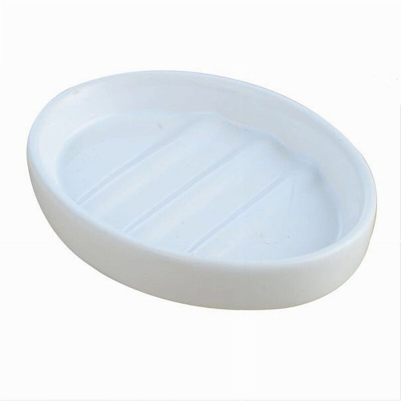 foto del prodotto trade shop traesio cleafe portasapone porta sapone saponetta ovale in ceramica bianca accessori bagno 59344 