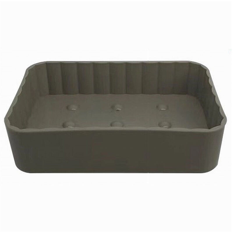 foto del prodotto trade shop traesio cleafe portasapone saponetta da bagno rettangolare beige rigato accessorio arredo 79168 
