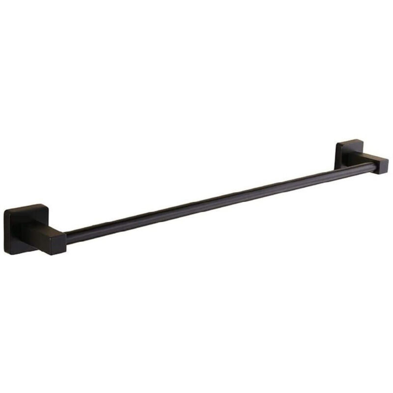 foto del prodotto trade shop traesio - cleafe - portasciugamani in acciaio inox singolo nero da 40 cm per bagno design moderno -