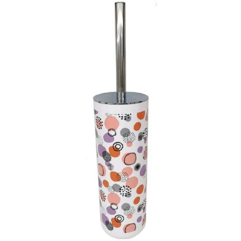 foto del prodotto trade shop traesio cleafe portascopino a cilindro 9.1x26.8cm scopino bagno wc toilette sfere astratte 87085 