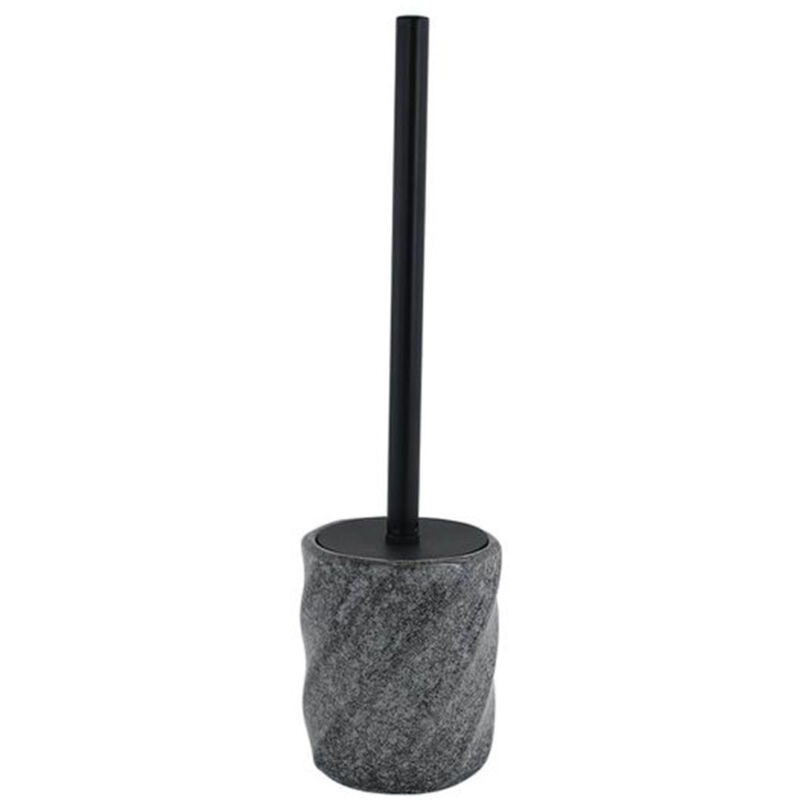 foto del prodotto trade shop traesio cleafe portascopino arredo da bagno wc toilette rigato marmo nero con scopino completo 87797 