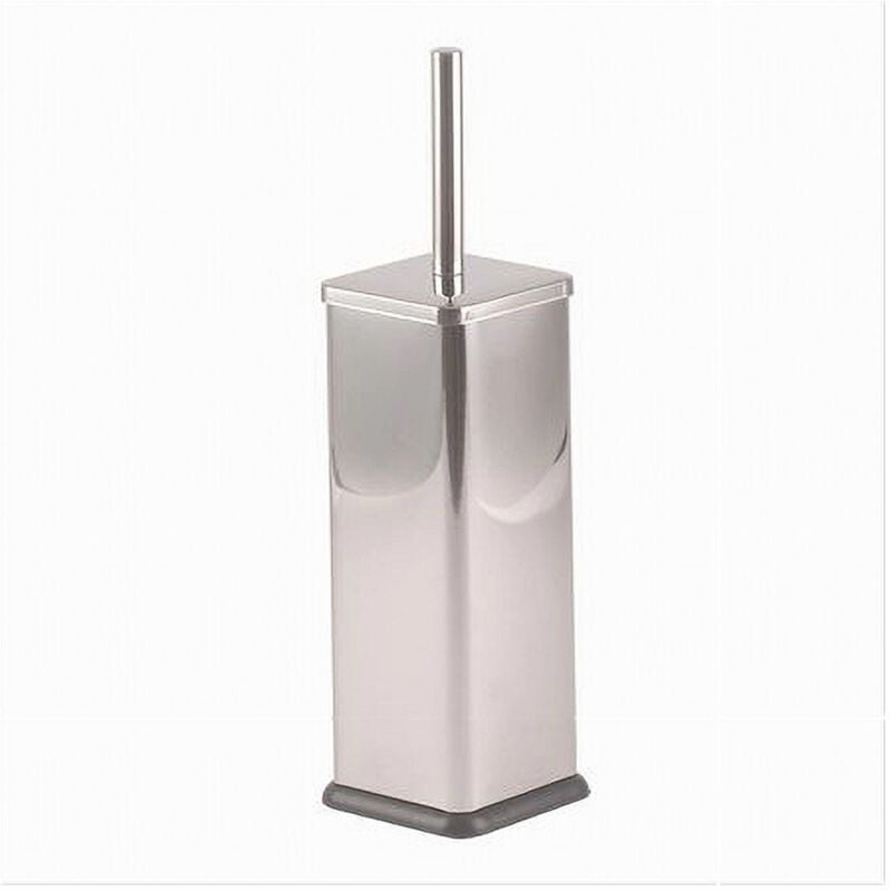 foto del prodotto trade shop traesio - cleafe - portascopino bagno wc toilette quadrato cromato nero con scopino completo 87461 -