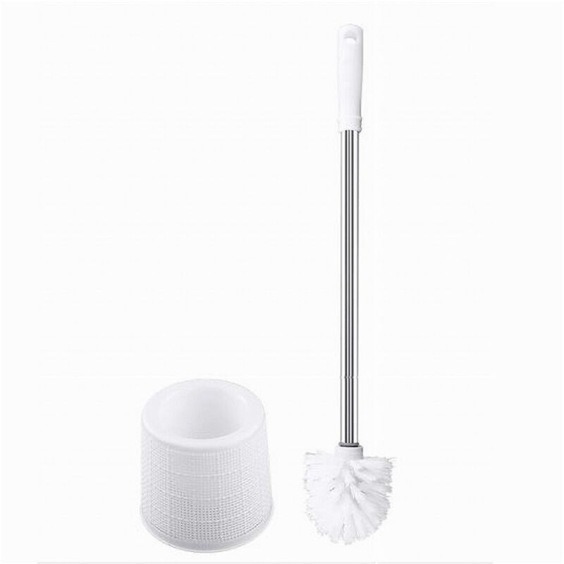 foto del prodotto trade shop traesio cleafe portascopino con effetto rattan bianco per bagno wc toilette con scopino 79823 